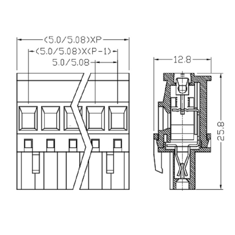 pcb terminal block 2 pin