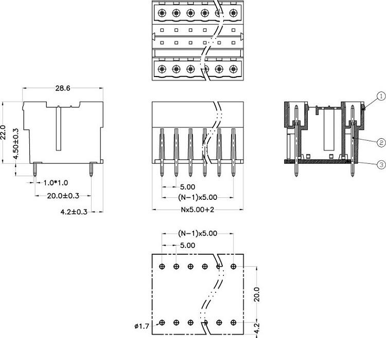 double row terminal block